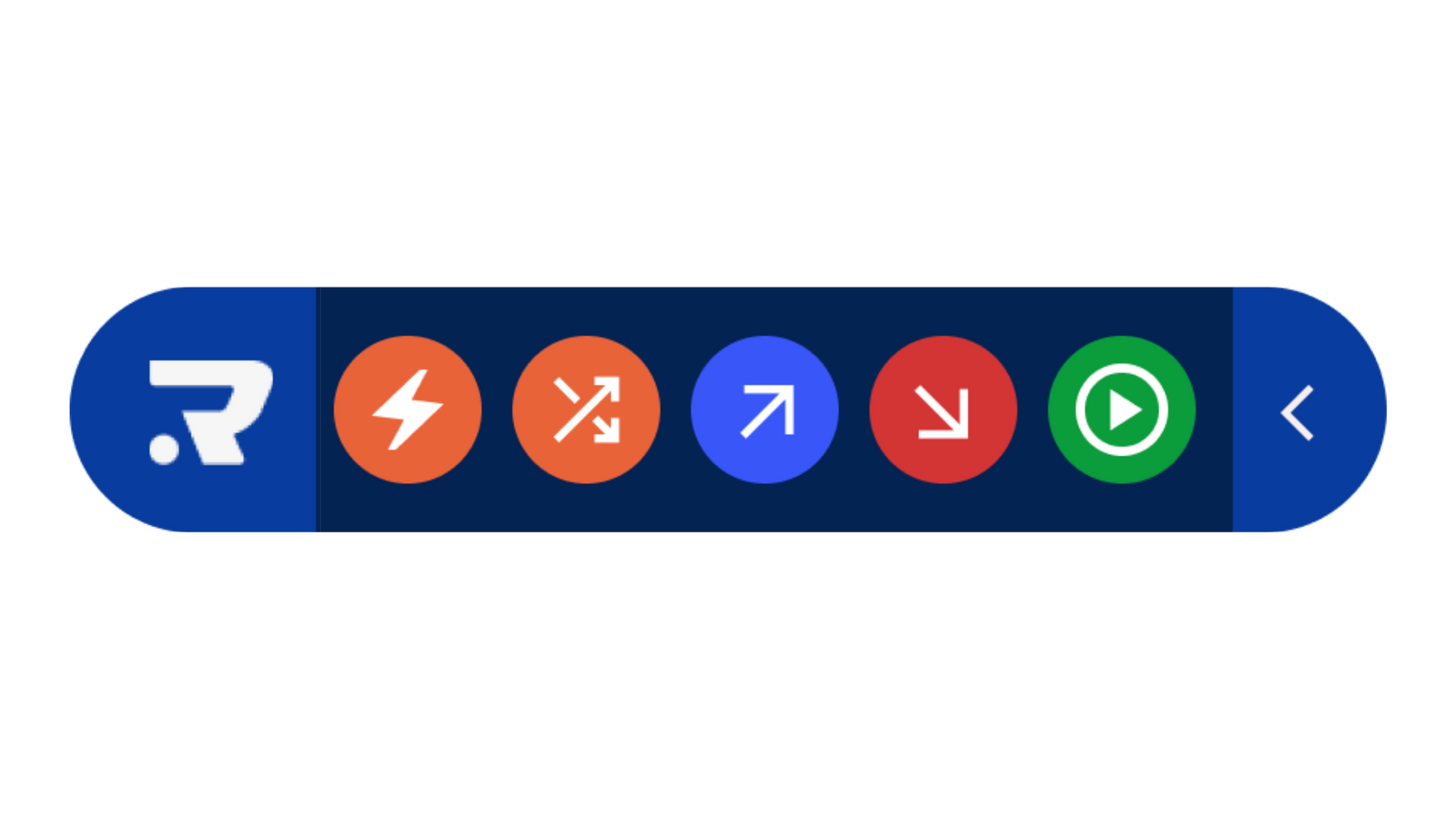 Trading interface with candlestick charts and execution markers